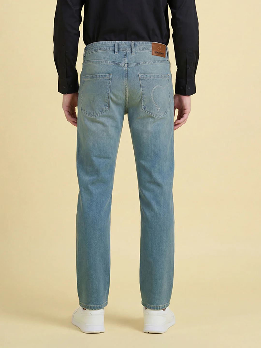 Blue Straight Fit Denim for Men by Being Human Clothing - Image 3