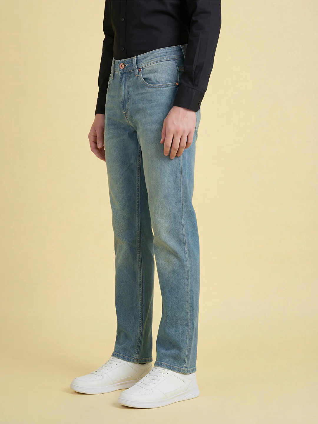 Blue Straight Fit Denim for Men by Being Human Clothing - Image 4