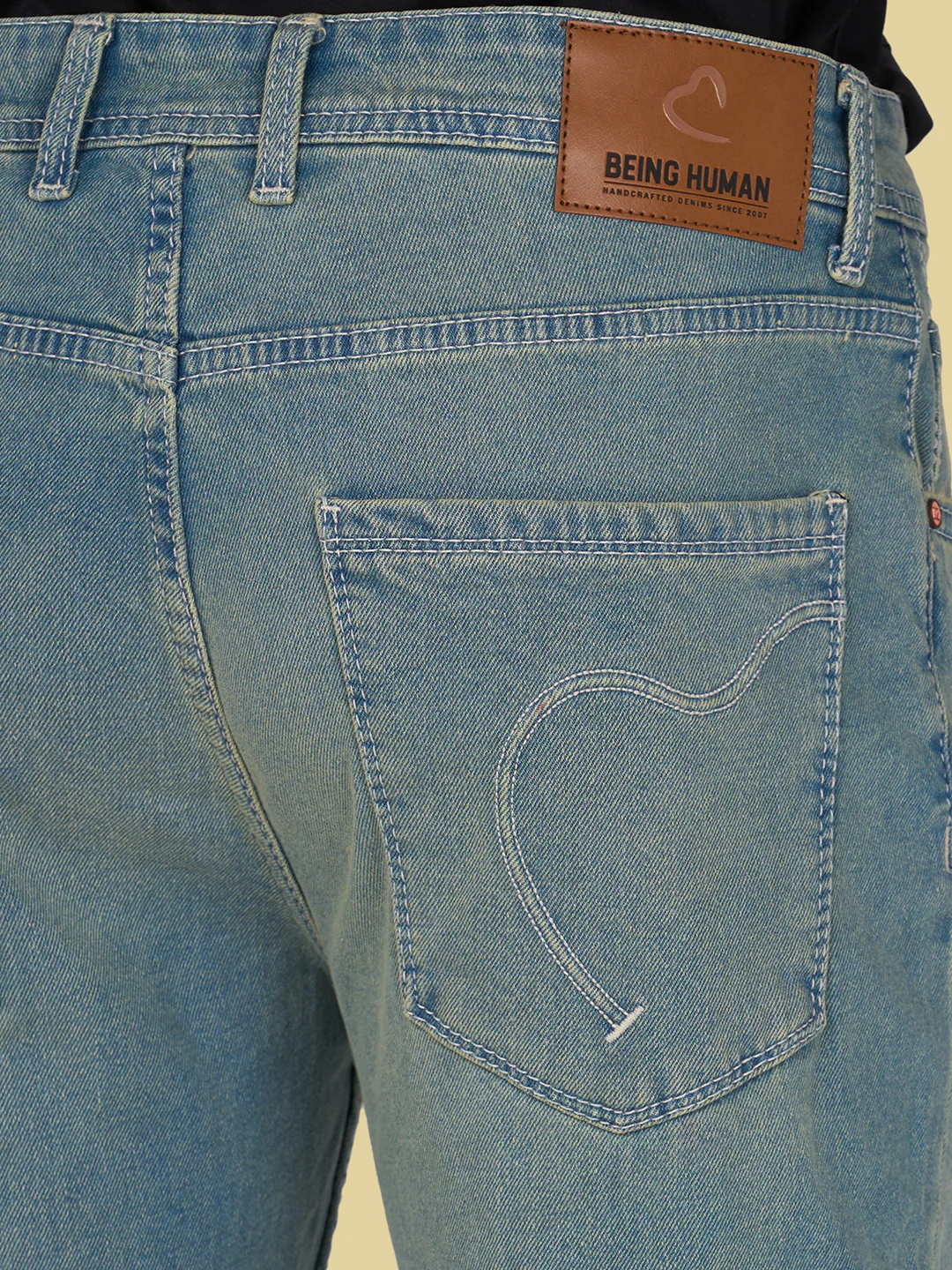 Blue Straight Fit Denim for Men by Being Human Clothing - Image 5