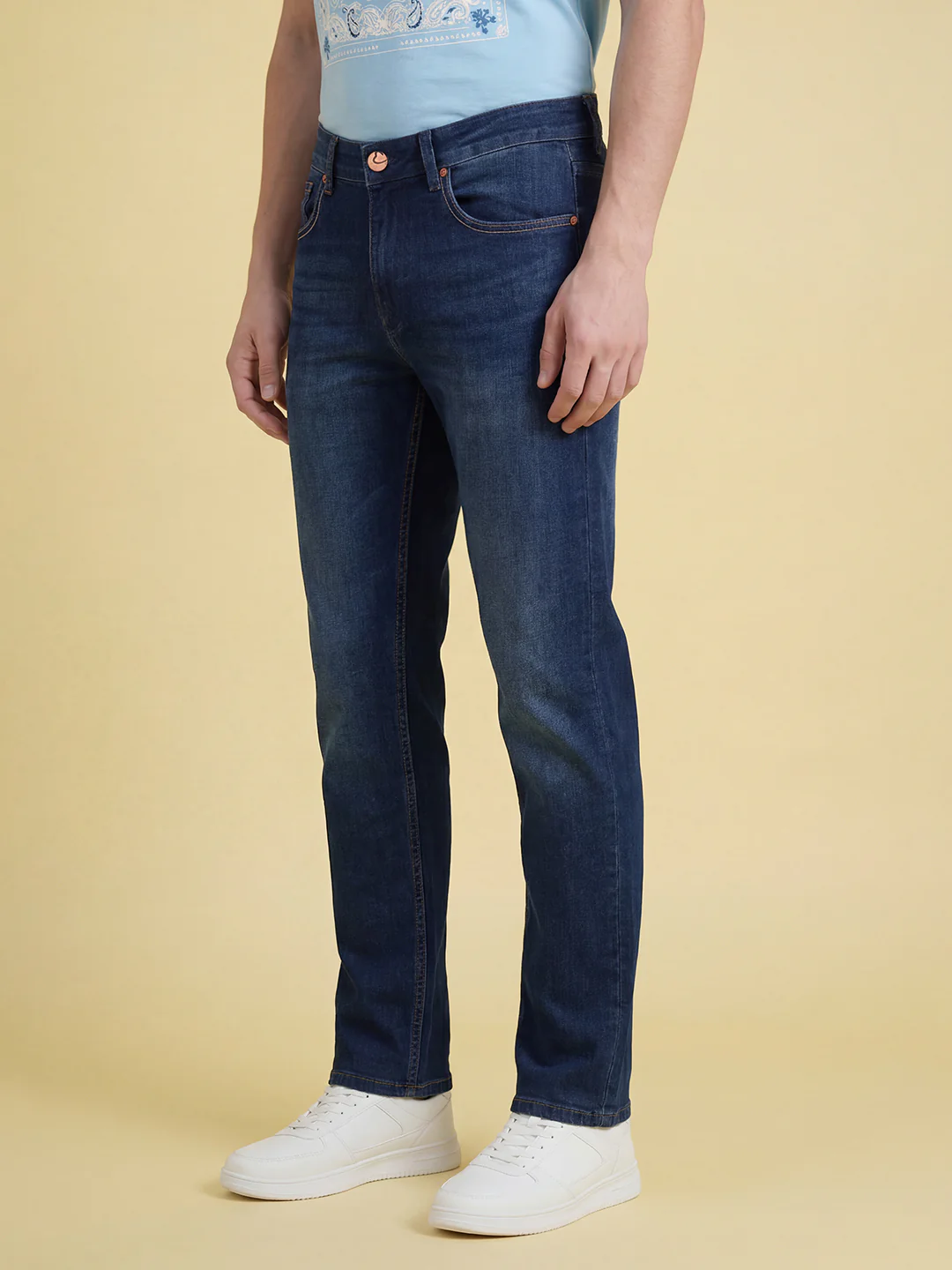 Blue Straight Fit Denim for Men by Being Human Clothing - Image 3
