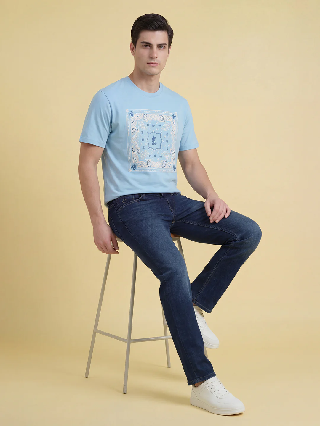 Blue Straight Fit Denim for Men by Being Human Clothing - Image 4