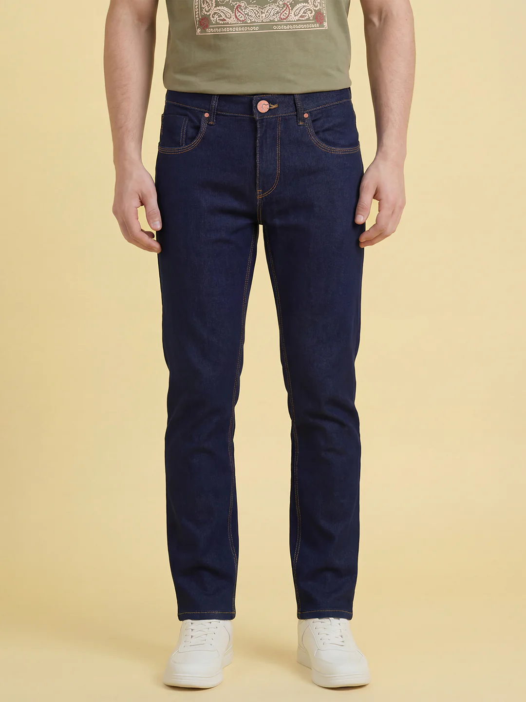 Blue Straight Fit Denim for Men by Being Human Clothing - Image 3