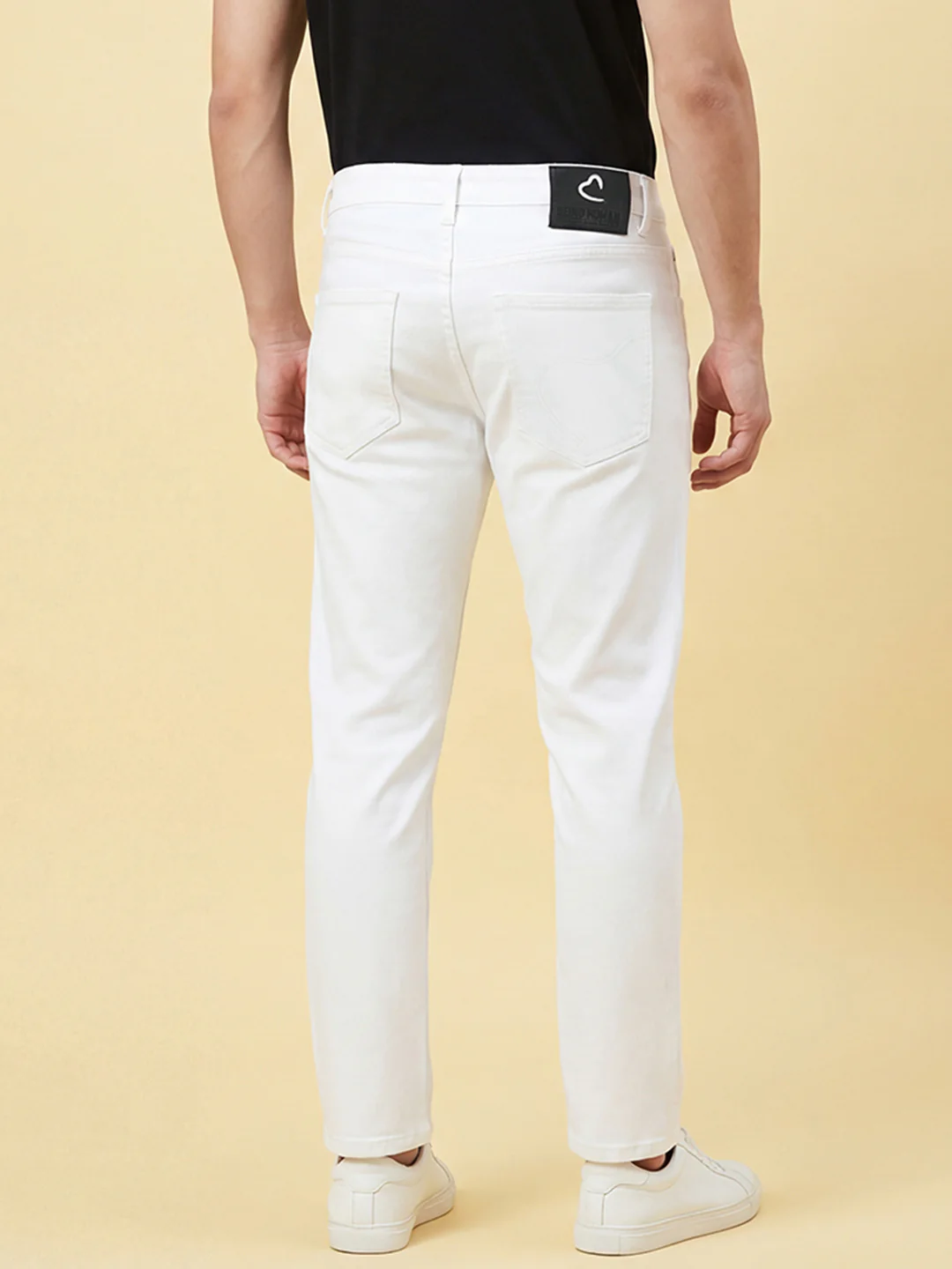 White Relaxed Fit Denim for Men by Being Human Clothing - Image 3